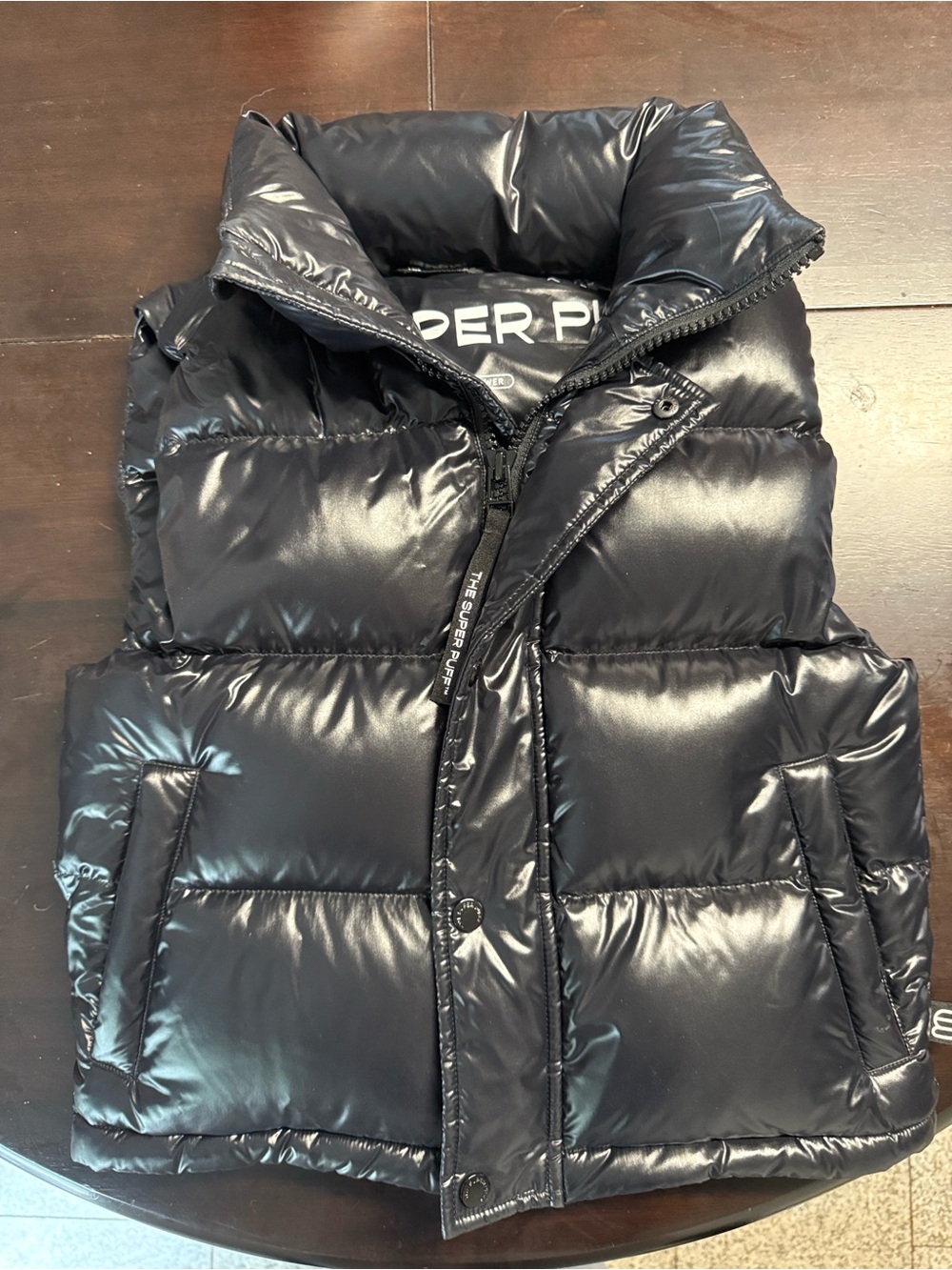 Aritzia Kids Black Shiny Puffer Vest